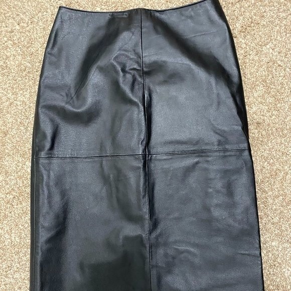 Madison Studio Black Leather Skirt Womens Size 4 - Picture 5 of 6
